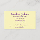 Abstrakte, farbige Katzen Visitenkarte (Rückseite)