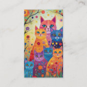 Abstrakte, farbige Katzen Visitenkarte (Vorderseite)