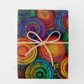 Abstrakte, farbige Kreise Packpapier Geschenkpapier Set (Beispiel)
