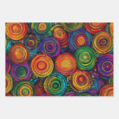 Abstrakte, farbige Kreise Packpapier Geschenkpapier Set (Vorderseite)