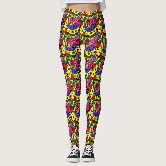 Abstrakte farbige Leggings, Leggings (Vorderseite)