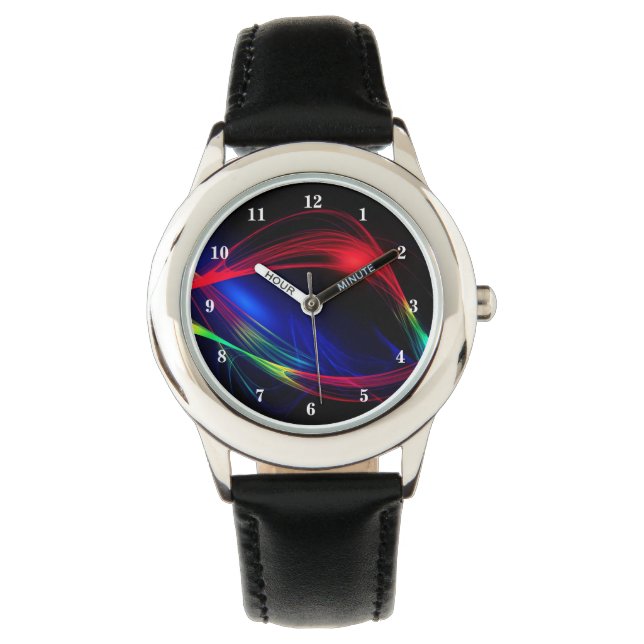 Abstrakte farbige Lights Watch Gift Armbanduhr (Vorderseite)