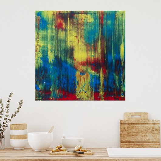 Abstrakte farbige Malerei 2 Poster (Küche)