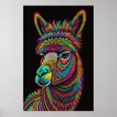 Abstrakte farbige Malerei eines Lama 2:3 Poster (Vorne)
