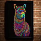 Abstrakte farbige Malerei eines Lama 2:3 Poster