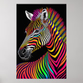 Abstrakte farbige Malerei eines Zebra 2:3 II Poster (Vorne)