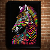 Abstrakte farbige Malerei eines Zebra 2:3 Poster