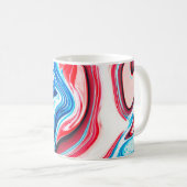 Abstrakte, farbige Marmorstruktur Kaffeetasse (VorderseiteRechts)