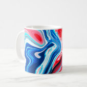 Abstrakte, farbige Marmorstruktur Kaffeetasse (Vorderseite Links)