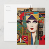 Abstrakte farbige Mischmedienkollektion Postkarte (Vorne/Hinten)