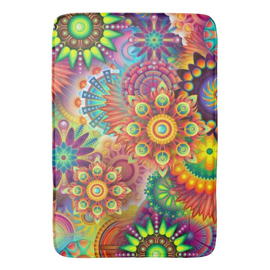 Abstrakte Farbige Multi-Room Zuhause-Ruck oder Mat Badematte (Vorderseite Vertikal)