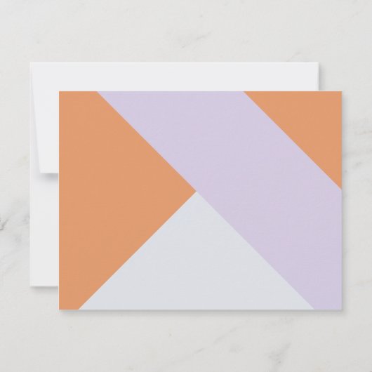 Abstrakte Farbige Orange Lilac Grau Muster Mitteilungskarte (Rückseite)