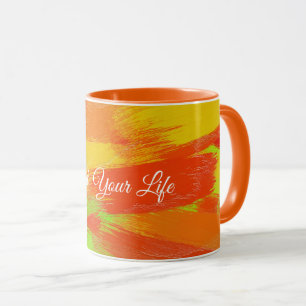 Abstrakte farbige Pinselstriche texture.text. Tasse
