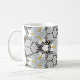Abstrakte, farbige, quadratische Sechsecknägel Kaffeetasse