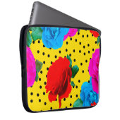 Abstrakte Farbige Real Rose und Metallische Blätte Laptopschutzhülle (Vorne Rechts)