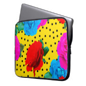 Abstrakte Farbige Real Rose und Metallische Blätte Laptopschutzhülle (Vorderseite Links)