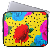 Abstrakte Farbige Real Rose und Metallische Blätte Laptopschutzhülle (Vorderseite)