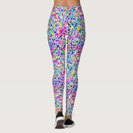 Abstrakte Farbige Regenbogenfarben-Muster Leggings (Rückseite)