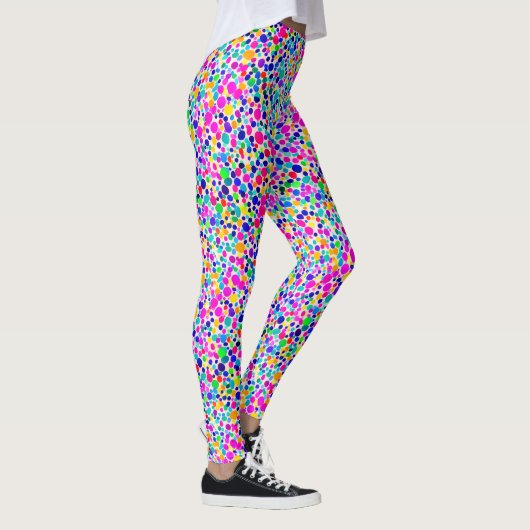 Abstrakte Farbige Regenbogenfarben-Muster Leggings (Rechts)