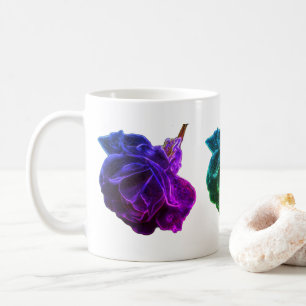 Abstrakte farbige Rose Kaffeetasse