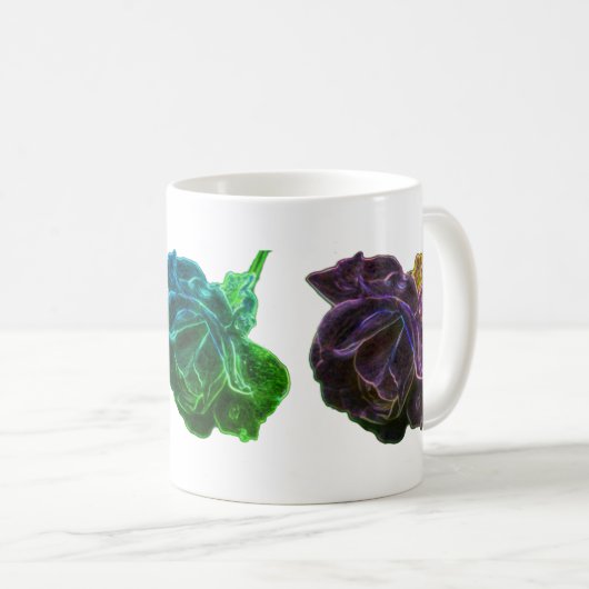 Abstrakte farbige Rose Kaffeetasse (VorderseiteRechts)