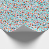 Abstrakte farbige Rose: Vintage Blumen Geschenkpapier (Ecke)