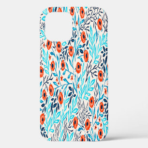 Abstrakte farbige Rose: Vintage Blumen iPhone 12 Hülle