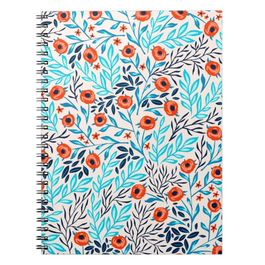 Abstrakte farbige Rose: Vintage Blumen Notizblock (Vorderseite)