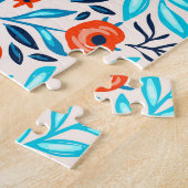 Abstrakte farbige Rose: Vintage Blumen Puzzle (Seite)