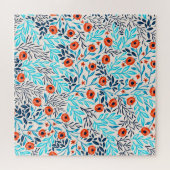 Abstrakte farbige Rose: Vintage Blumen Puzzle (Horizontal)