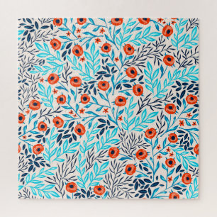 Abstrakte farbige Rose: Vintage Blumen Puzzle