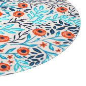 Abstrakte farbige Rose: Vintage Blumen Schneidebrett (Ecke)