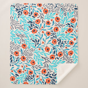 Abstrakte farbige Rose: Vintage Blumen Sherpadecke
