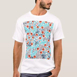 Abstrakte farbige Rose: Vintage Blumen T-Shirt