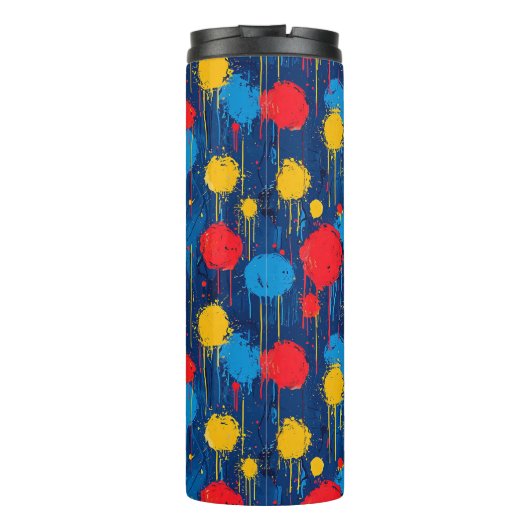 Abstrakte farbige Spritzer Thermosbecher (Rückseite)