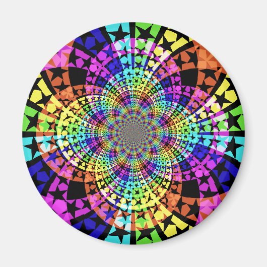 Abstrakte farbige Sterne Magnet (Vorne)