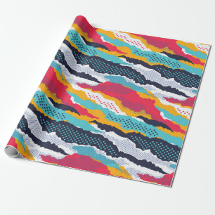 Abstrakte farbige Tarnkappentapete mit Polka  Geschenkpapier