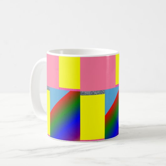 Abstrakte farbige Tasse (Vorderseite Links)