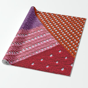 Abstrakte, farbige Textur aus Stricken von Speiche Geschenkpapier
