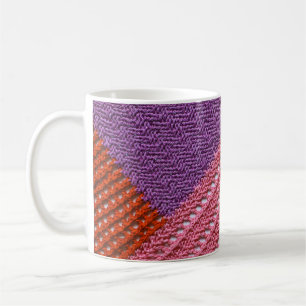 Abstrakte, farbige Textur aus Stricken von Speiche Kaffeetasse