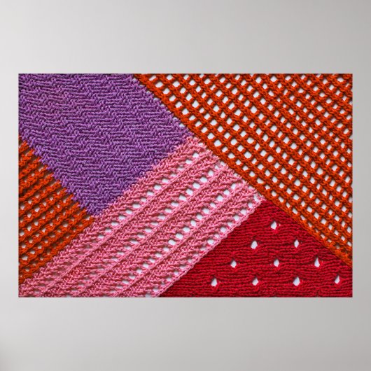 Abstrakte, farbige Textur aus Stricken von Speiche Poster (Vorne)