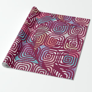 Abstrakte, farbige Vintage Illustration Geschenkpapier