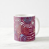 Abstrakte, farbige Vintage Illustration Kaffeetasse (VorderseiteRechts)