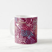 Abstrakte, farbige Vintage Illustration Kaffeetasse (Vorderseite Links)