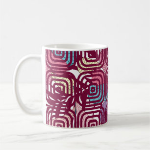Abstrakte, farbige Vintage Illustration Kaffeetasse