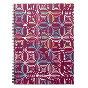 Abstrakte, farbige Vintage Illustration Notizblock