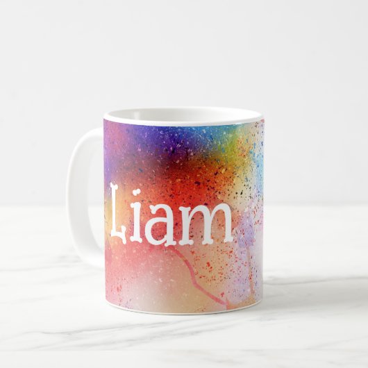 Abstrakte, farbige Wasserfarbenmuster Kaffeemaschi Kaffeetasse (Vorderseite Links)