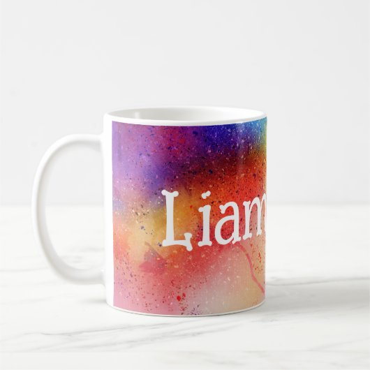 Abstrakte, farbige Wasserfarbenmuster Kaffeemaschi Kaffeetasse (Links)