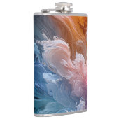 Abstrakte farbige Wirbel Flachmann (Rechts)