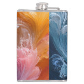 Abstrakte farbige Wirbel Flachmann (Rückseite)